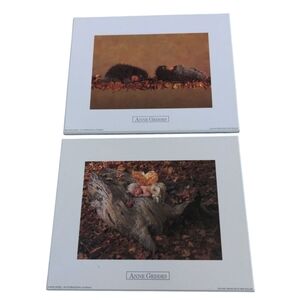 Anne Geddes 10 X 8 Wood Mounted picture Lot 2 New Zealand 1996 Nursery Baby VTG